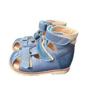 Memo Virtus Blue Corrective Orthopedic Ankle Brace Leather Sandals Toddler 7